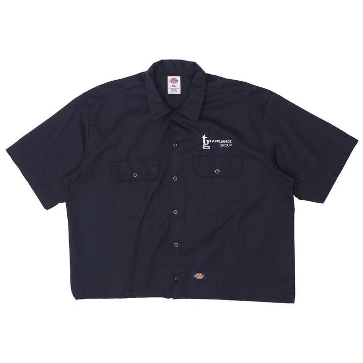 Mens Dickies Customized Crop Work Shirt Black