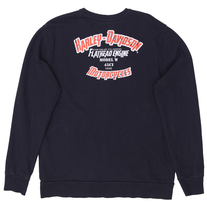 Mens Harley Davidson Motorcycles Flathead Engine Black Sweatshirt