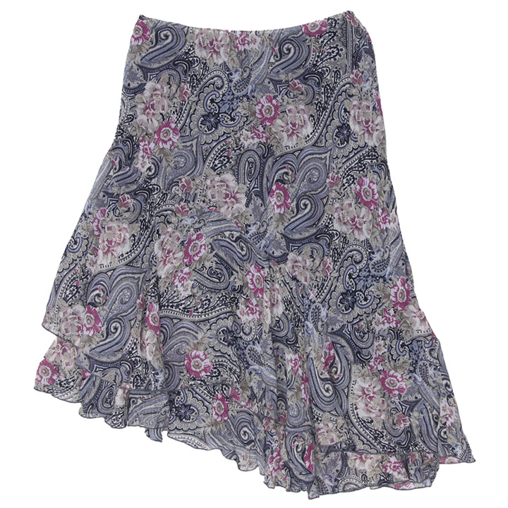 Y2K Paisley Floral Ruffle Skirt