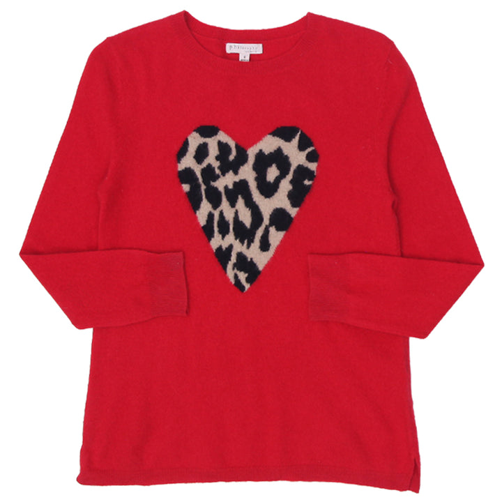 Ladies Philosophy Leopard Heart Cashmere Sweater