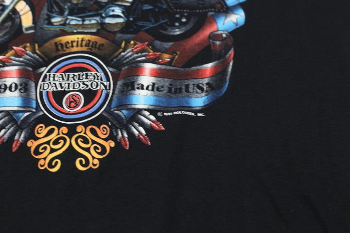 Vintage Harley Davidson USA Eagle Biker T-Shirt Single Stitch Made In USA XL