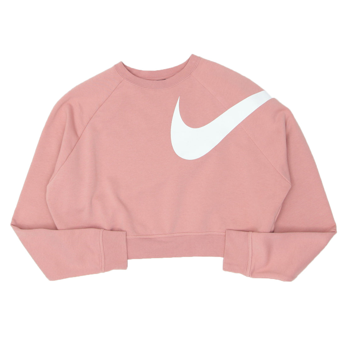 Ladies Nike Swoosh Print Crop Loose Fit Sweatshirt Fashion Rerun Vintage