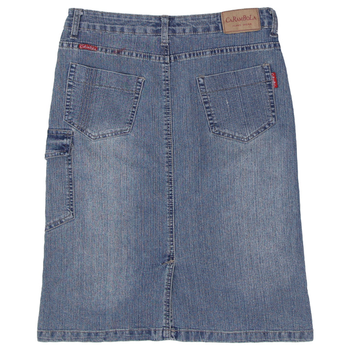 Y2K Carambola Washed Denim Midi Skirt