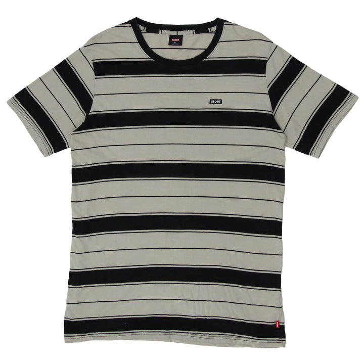 Mens Globe Logo Striped T-Shirt