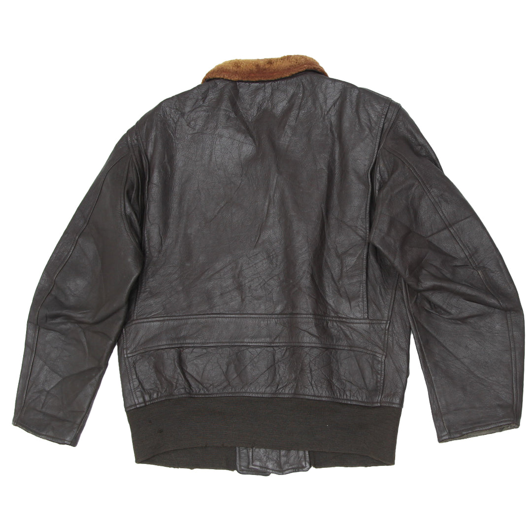Vintage Star Sportswear Full Zip Flight Leather Jacket