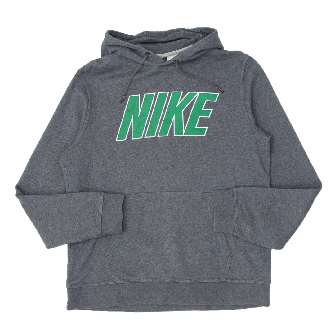 Mens Nike Spell Out Gray Pullover Hoodie