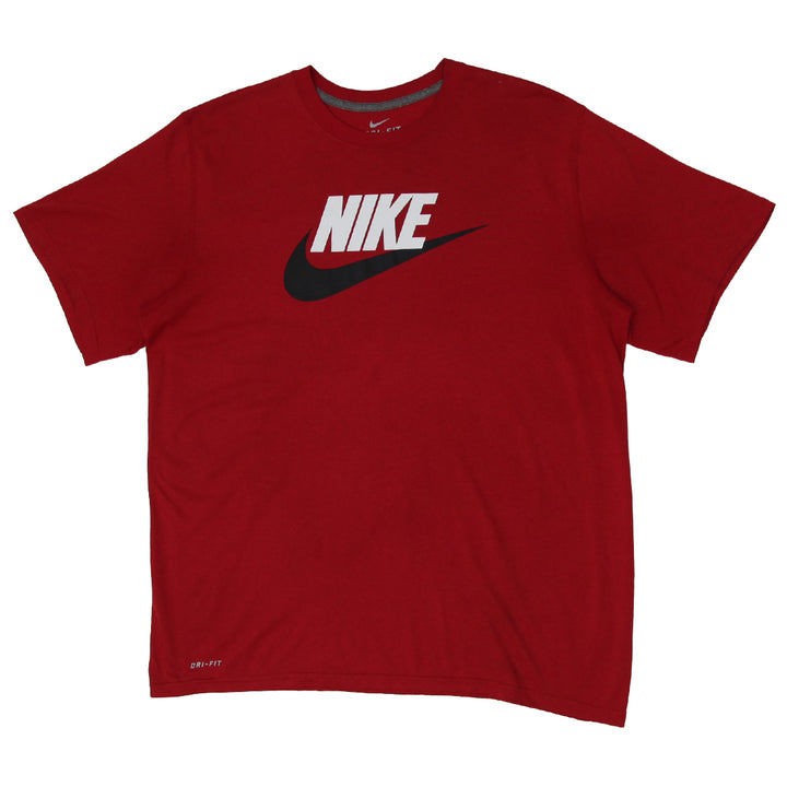 Mens Red Nike Logo Short Sleeve T-Shirt