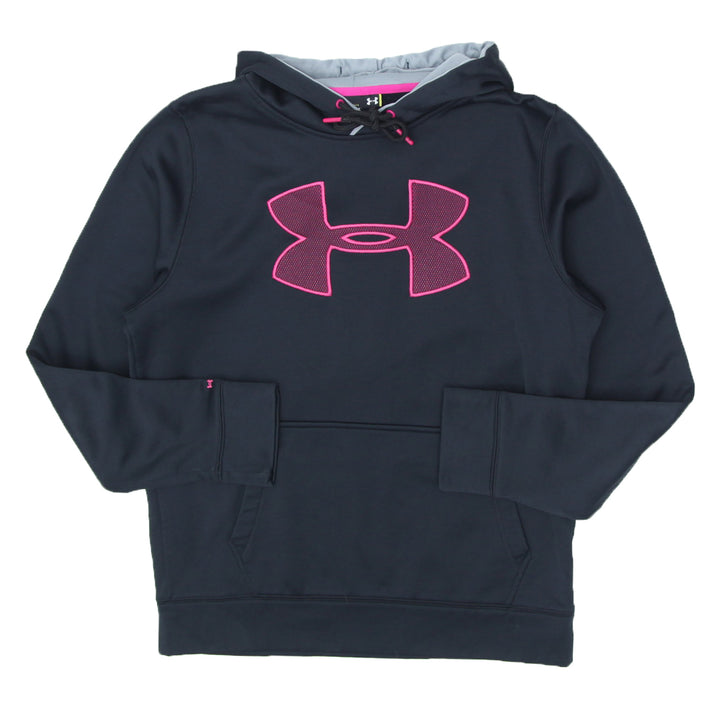 Mens Under Armour Pink Logo Black Pullover Hoodie