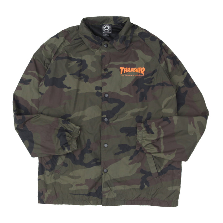 Mens Thrasher Magazine Forest Camo Full Zip Windbreaker Jacket