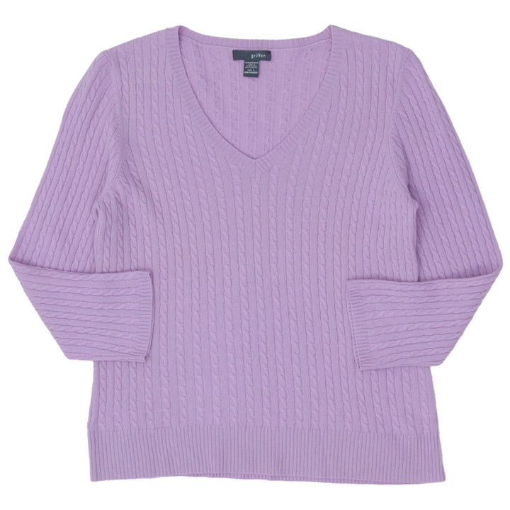 Ladies Griffen 100% Cashmere V-Neck Sweater