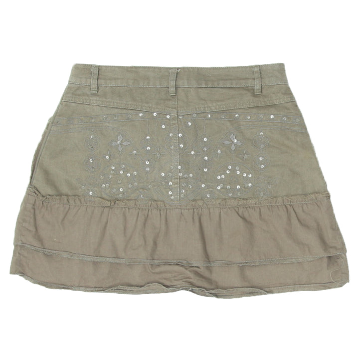 Y2K Embroidered Sequins Detail Mini Skirt