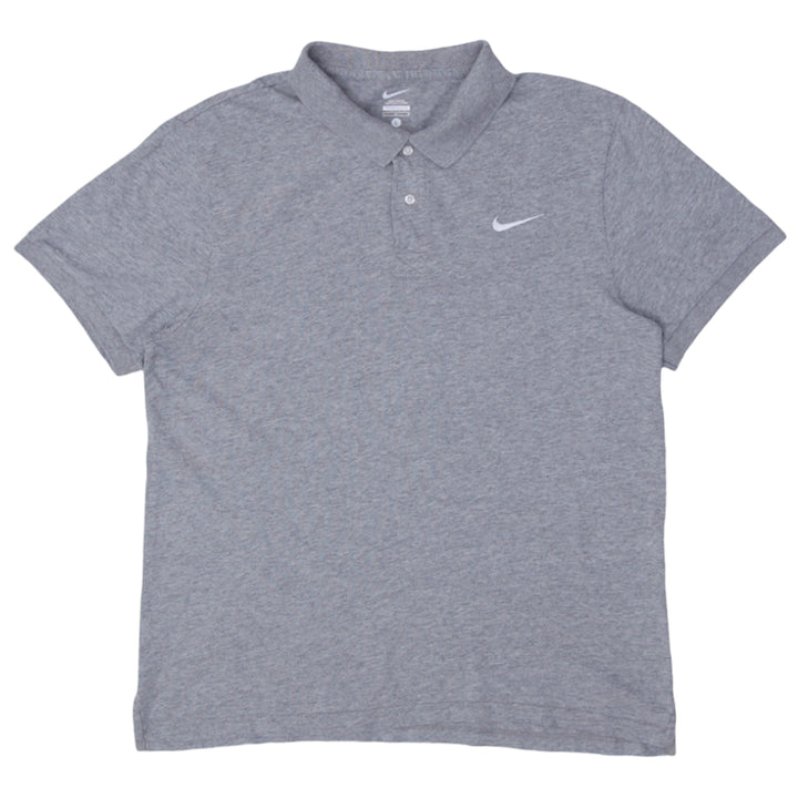 Mens Nike Swoosh Embroidered Gray Polo T-Shirt