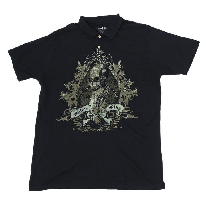 Mens Machine Ace In The Hole Skull Polo T-Shirt