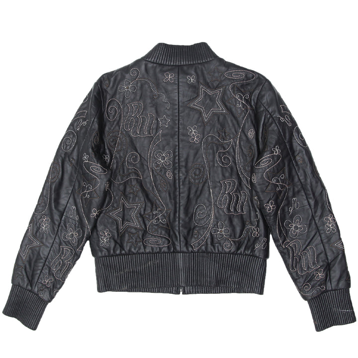 Y2K Rocawear Stitched Detailed Full Zip Leather Jacket