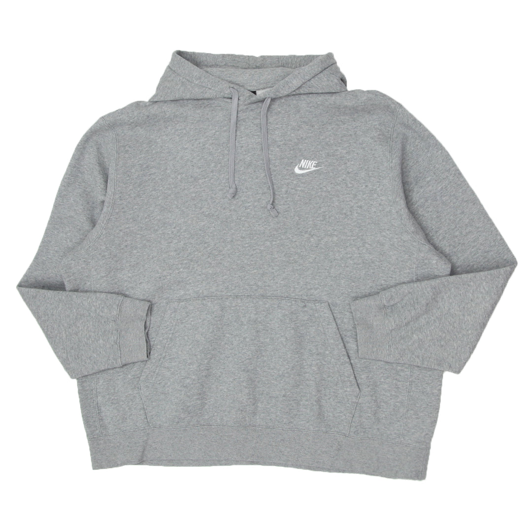 Mens Nike Embroidered Gray Pullover Hoodie