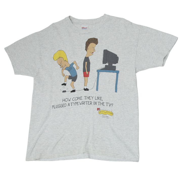 Vintage Beavis And Butt-Head Cannot Computer Mike Judge Hanes T-Shirt