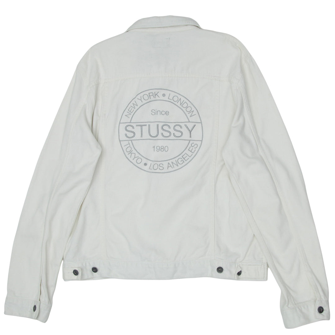 Mens Stussy International White Denim Jacket