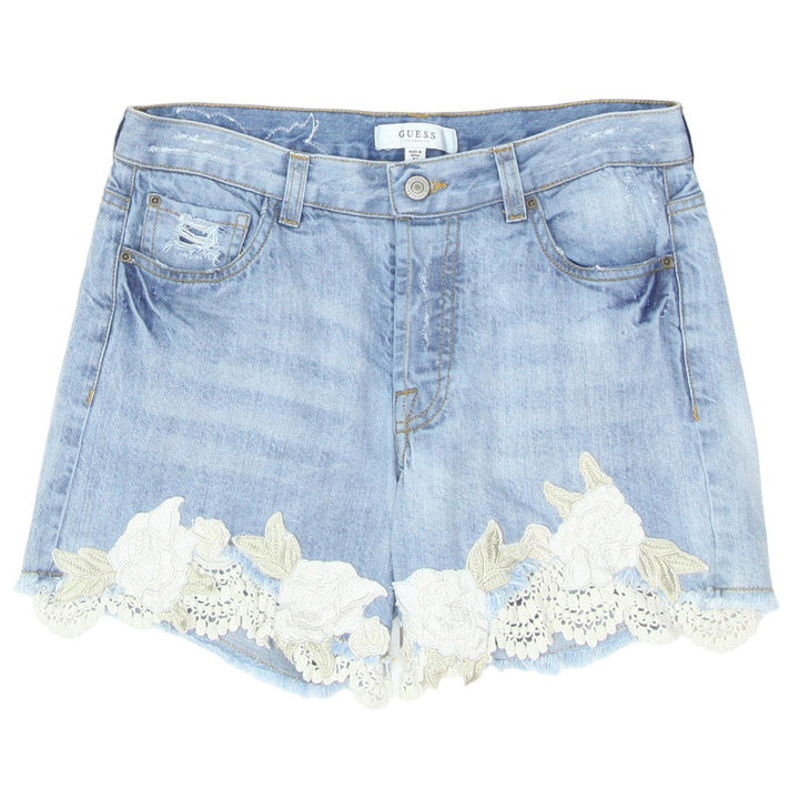 Ladies Guess Embroidered Button Fly Denim Shorts