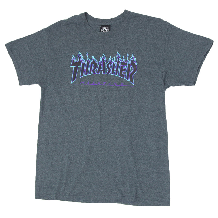 Mens Gray Thrasher Magazine Logo T-Shirt