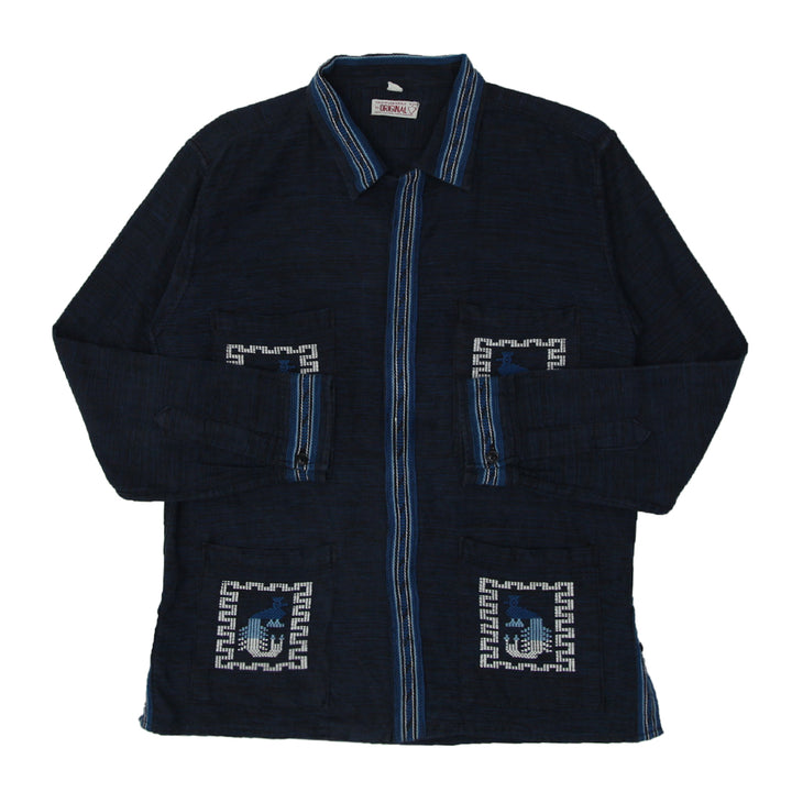 Mens Guatemalan Embroidered Long Sleeve Shirt