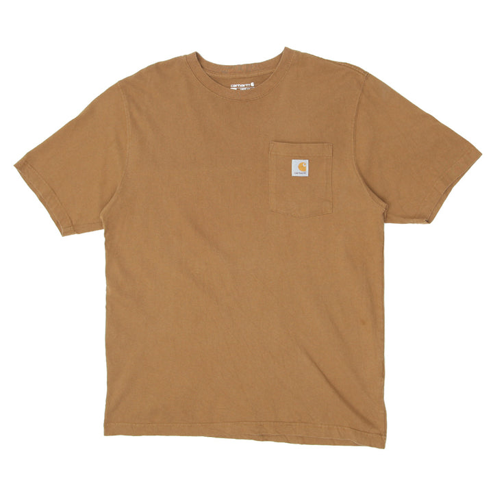 Mens Carhartt Loose Fit Lineman's Rodeo Pocket T-Shirt Brown