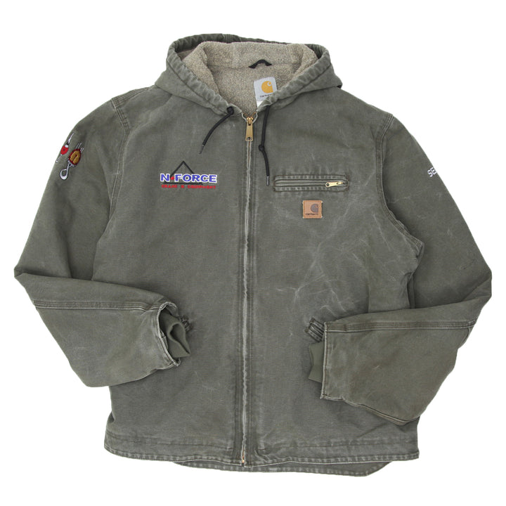 Mens Carhartt J141 ARG Sherpa Fleece Hooded Jacket