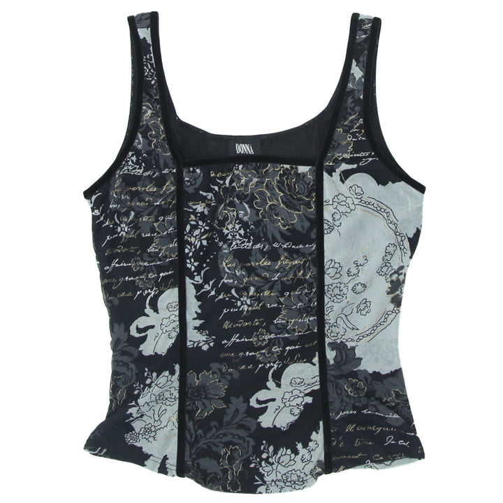 Y2K Mesh Floral Sleeveless Top