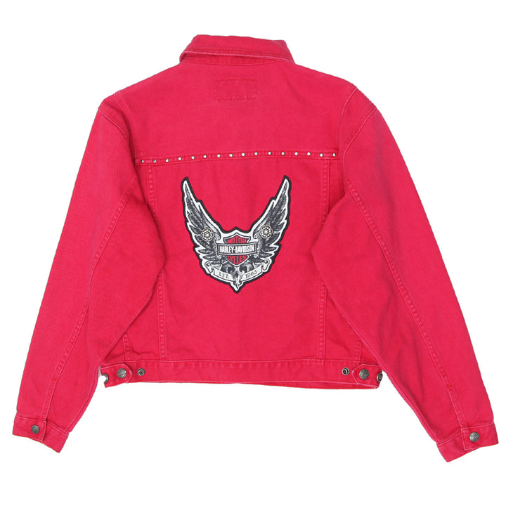 Ladies Harley Davidson Red Denim Jacket