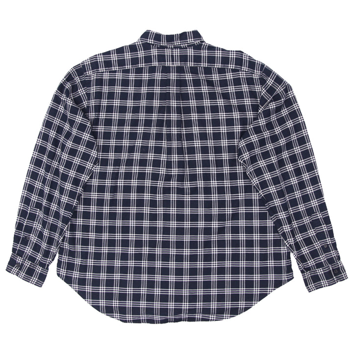 Mens Ralph Lauren Classic Fit Navy Plaid Long Sleeve Shirt