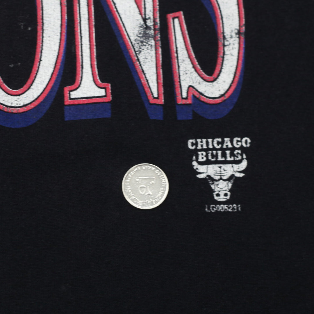 1997 Vintage Chicago Bulls NBA Champion T-Shirt Black Logo Athletic XL