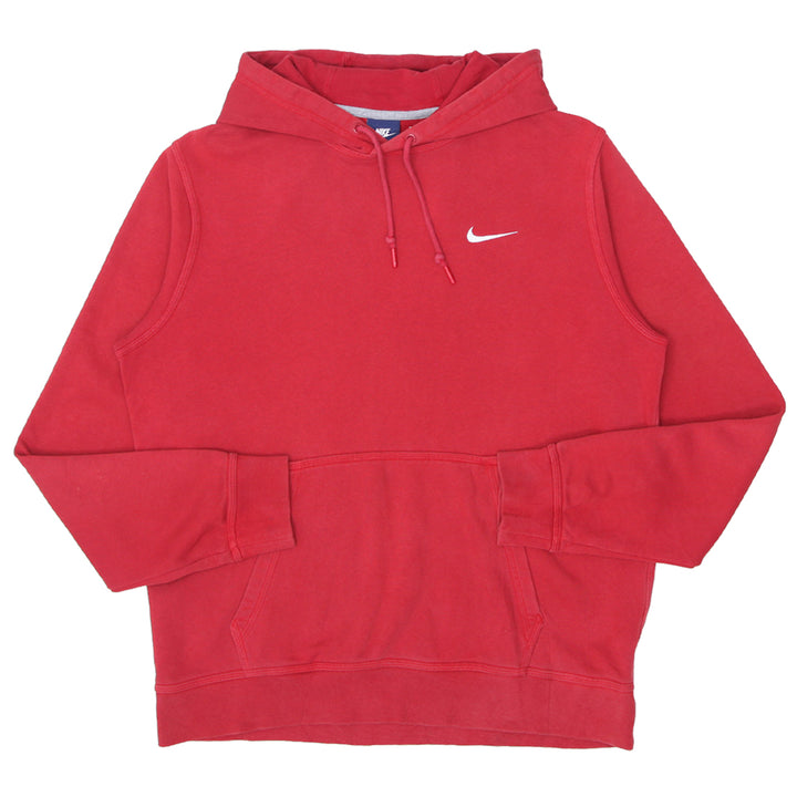 Mens Nike Swoosh Embroidered Red Pullover Hoodie