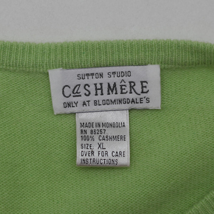 Ladies Sutton Studio 100% Cashmere Sweater Green