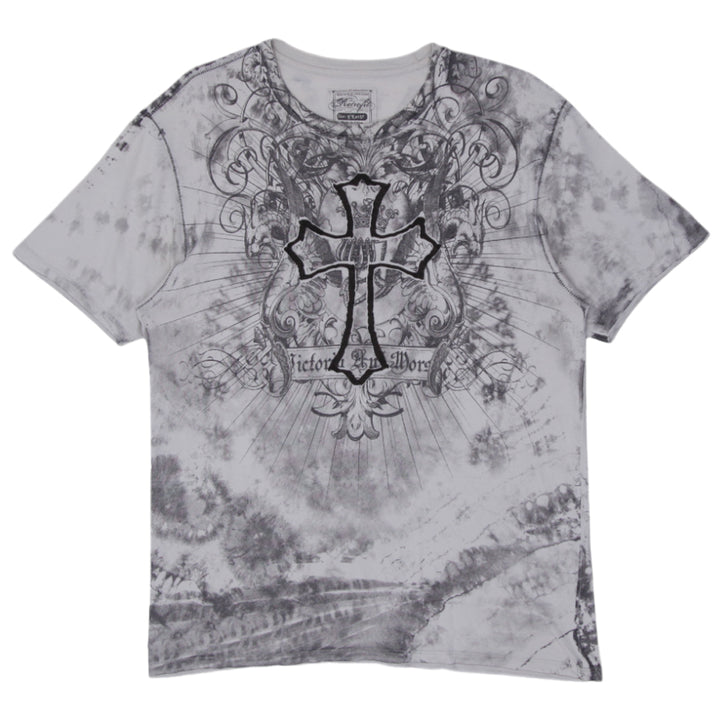 Mens Y2K Poetrofit Cross Graphic Tie Dye T-Shirt