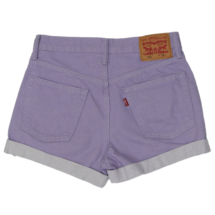 Ladies Levis 501 Purple Denim Shorts