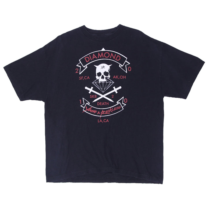 Mens Young & Reckless X Diamond Collaboration Skull T-Shirt