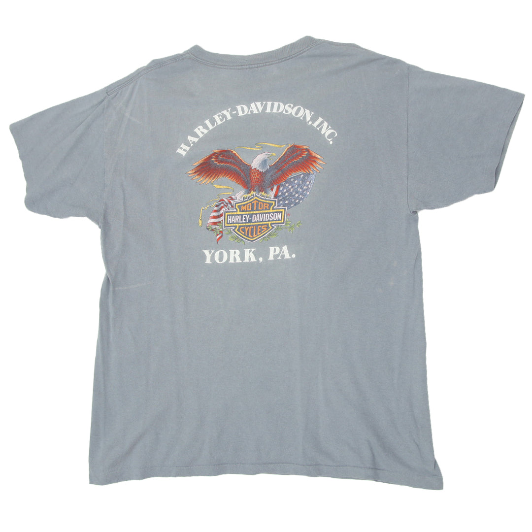 1991 Vintage Harley Davidson Leader of the Pack T-Shirt Made In USA 3D Emblem L