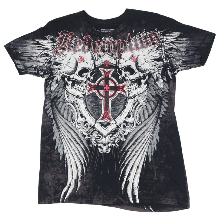 Mens Y2K Raw State Redemption Skull AOP T-Shirt