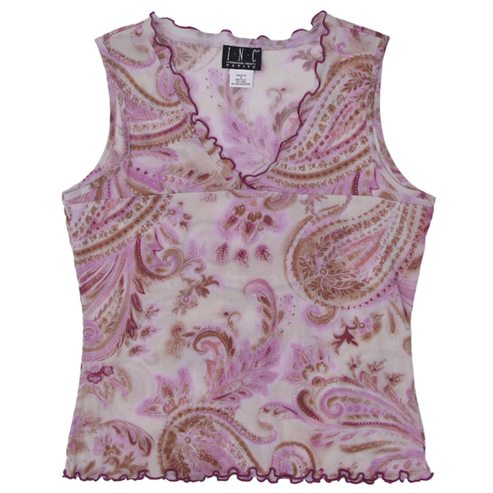 Y2K Paisley Print Sleeveless Top