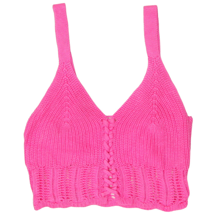 Ladies Strappy Knitted Crop Top