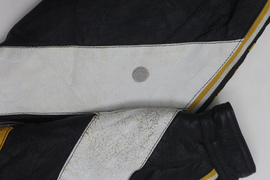 Vintage Pro Player Pittsburgh Steelers Full Zip Leather Jacket