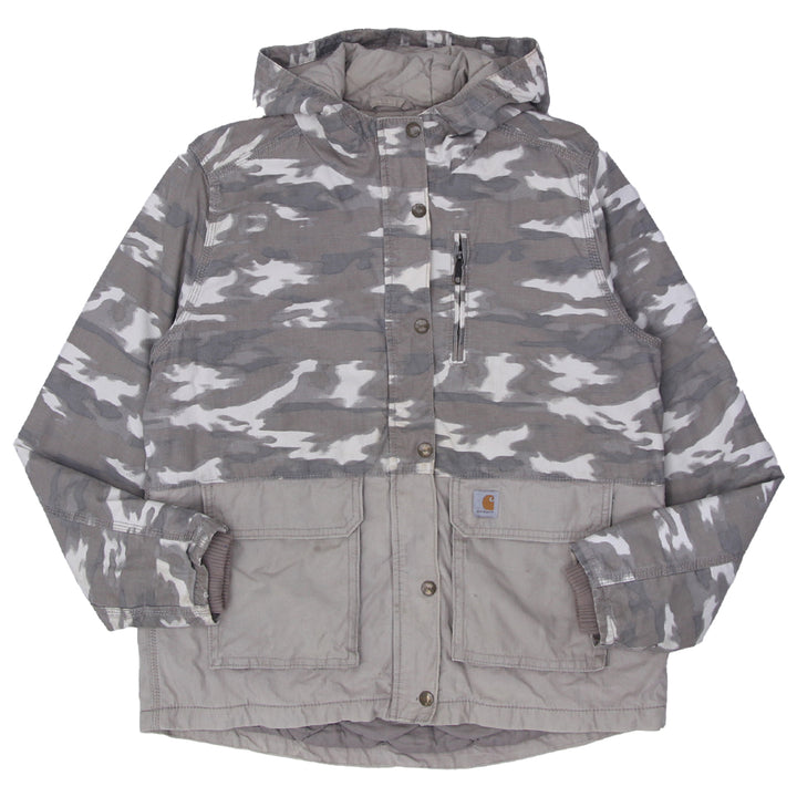 Ladies Carhartt Quilted Lined Hooded Camo Jacket