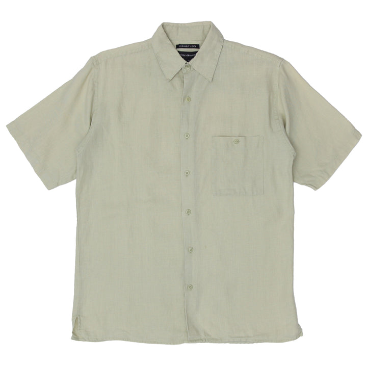 Mens Prime Elements Washable Linen Short Sleeve Shirt