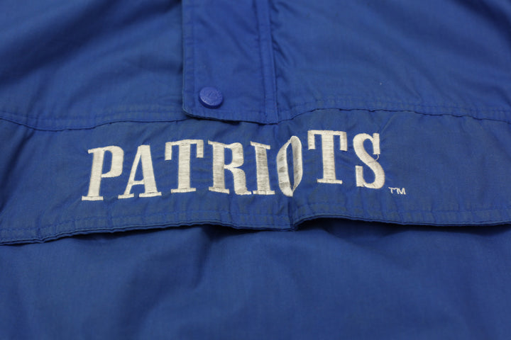 Vintage Logo Athletic NFL New England Patriots 1/2 Zip Hooded Quilted Jacket