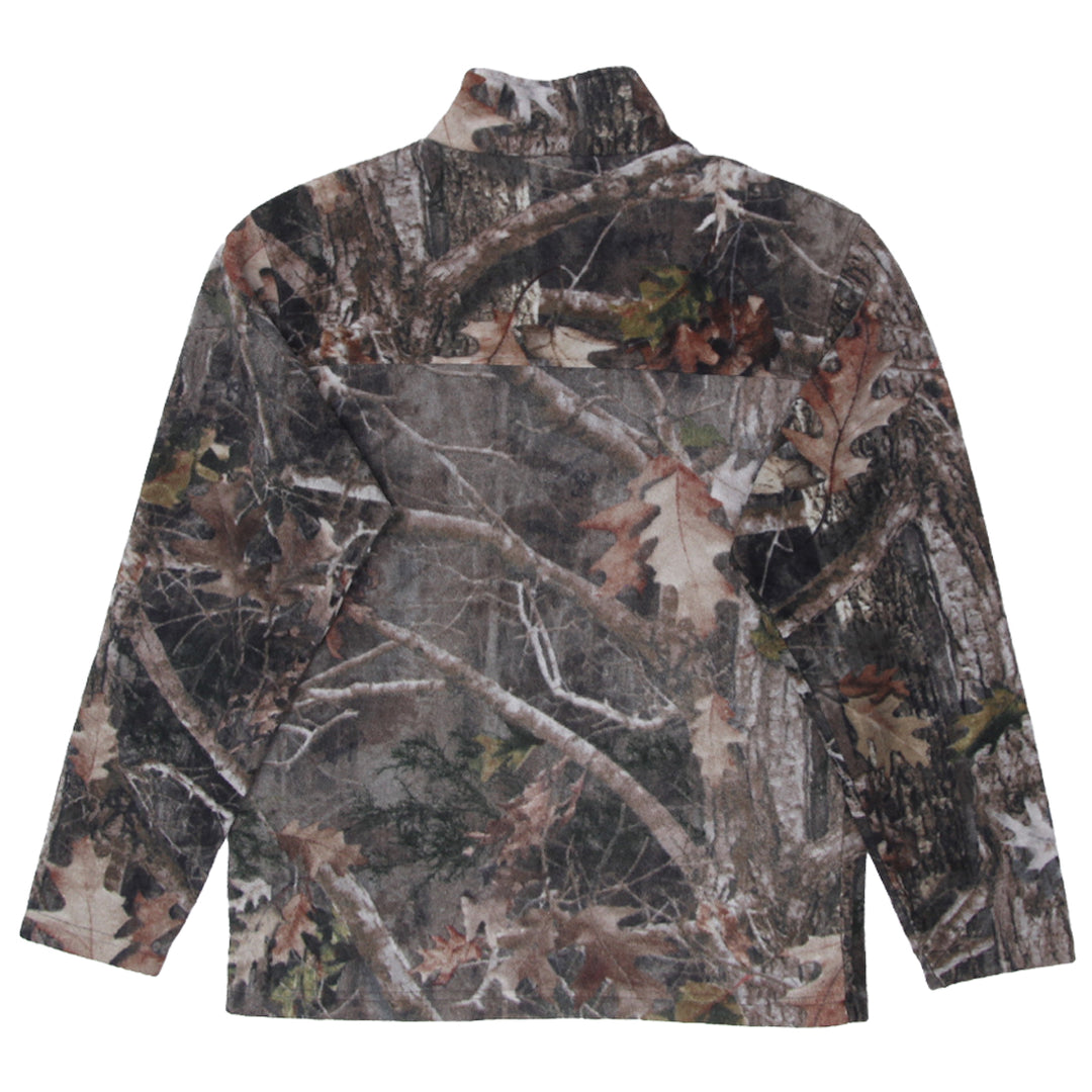 Mens Red Head Forest Camo Quarter Zip Fleece Pullover