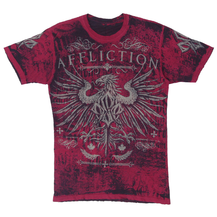 Mens Y2K Affliction AOP Georges St-Pierre AOP T-Shirt Distressed