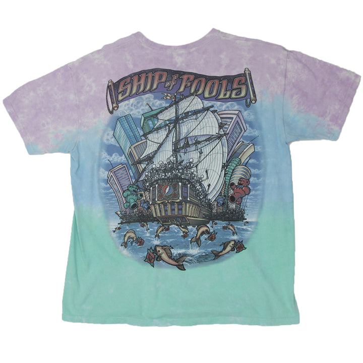 Mens Liquid Blue Grateful Dead Ship Of Fools Tie Dyed T-Shirt