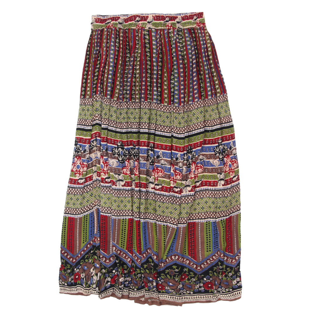 Y2K Patterned & Floral Long Skirt