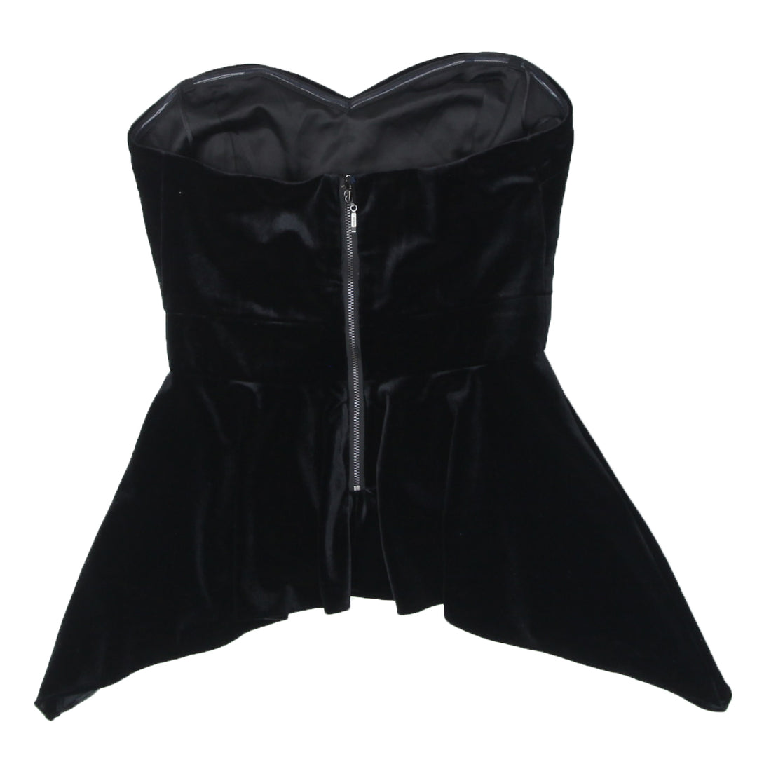 Ladies Guess Strapless Black Velvet Top