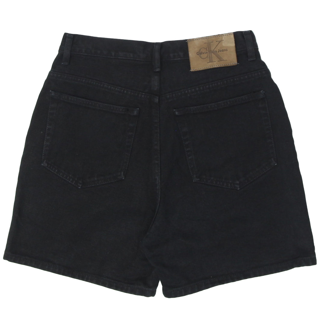 Ladies Calvin Klein High Waist Black Denim Shorts