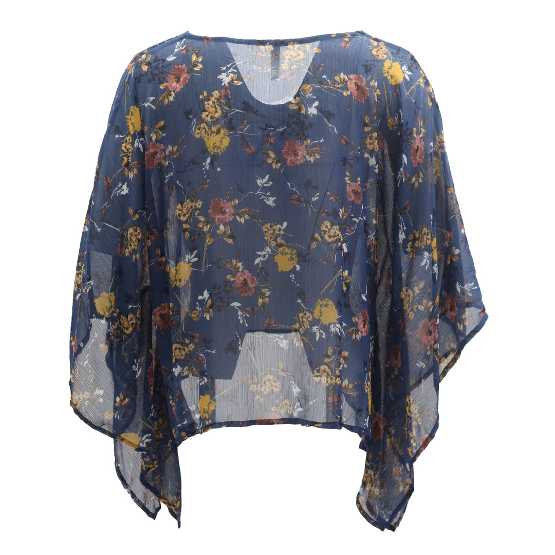 Ladies Xhilaration Batwing Sleeve Floral Top